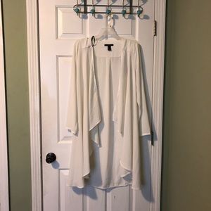 Flowy white tunic style cardigan